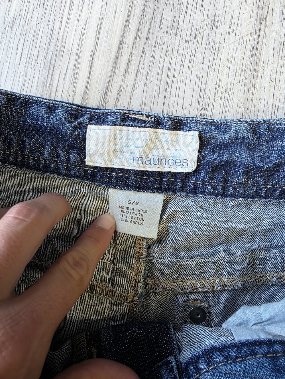 Maurices Dark Blue Distressed Cropped Jeans - Picture 5 of 12